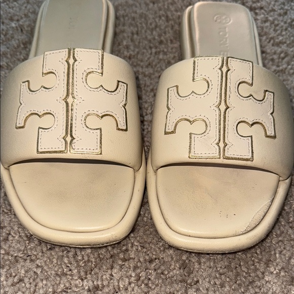 Tory Burch Cream Slide Sandals - Picture 9 of 10